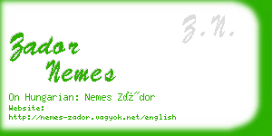 zador nemes business card